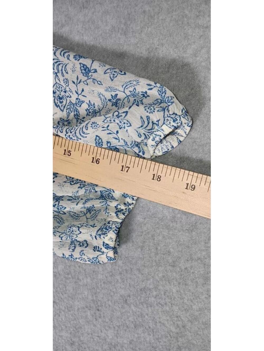 NWT! Sienna Sky Babydoll Milkmaid Dress Womens Size Mesium White And Blue Floral - Picture 5 of 14